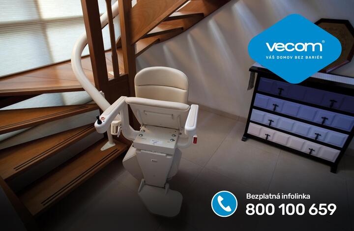 Schodišťová sedačka VECOM Handicare Freecurve