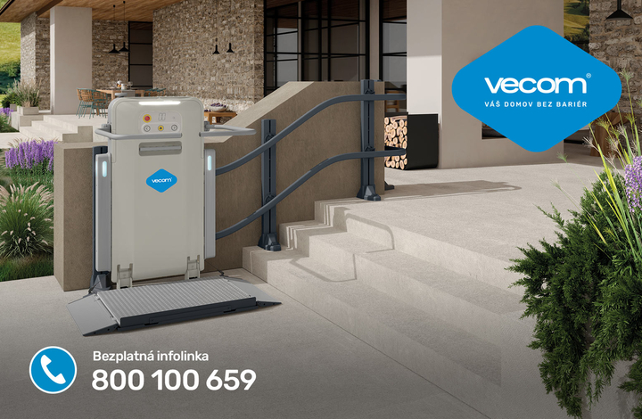 Šikmá schodišťová plošina pro vozíčkáře V6s Vecom